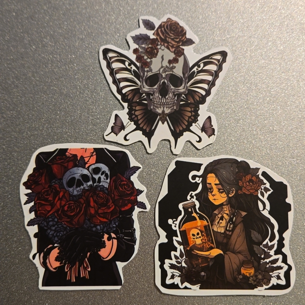 Red Rose Goth Anime Girl Magnets Custom Handmade Refrigerator Accessories